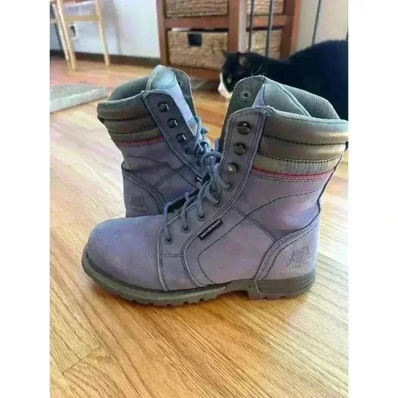 Caterpillar Womens Echo Steel Toe Waterproof Frost Grey Work Boots l SIZE 7.5 - Picture 4 of 9